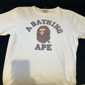 A Bathing Ape White Short-Sleeve Logo Tee